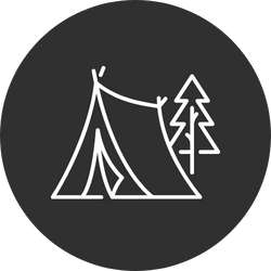 icône représentant la pratique du camping sauvage en nature sur la Côte-Nord du Québec