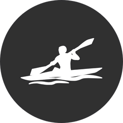 icône représentant la pratique du kayak de rivière dans les rapides